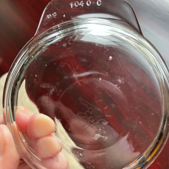 JAJ Crown Pyrex Small Clear Glass Set Of Two Lids 1040-C - Picture 5 of 8